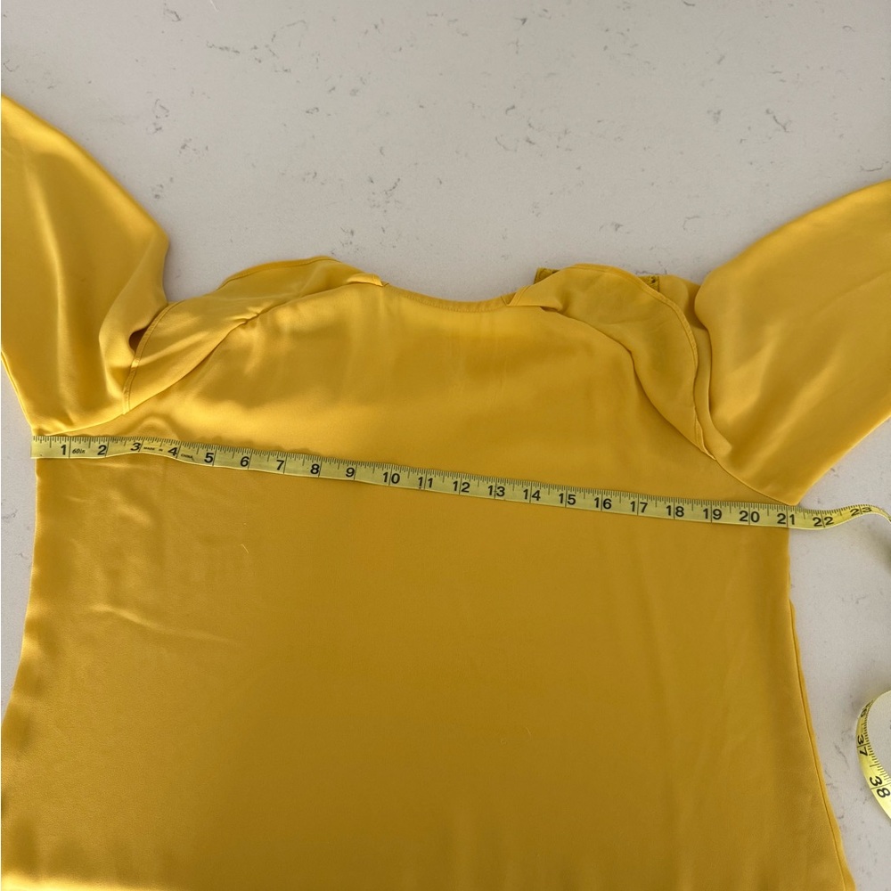 Van Heusen Yellow Blouse with Lace Accents - Picture 5 of 7